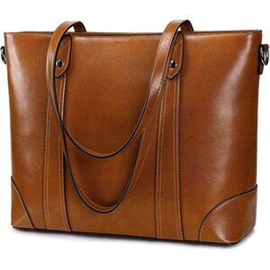 S-zone Women's Light Brown Office 15.6 Inch Designer Cross Body Shoulder Handbag